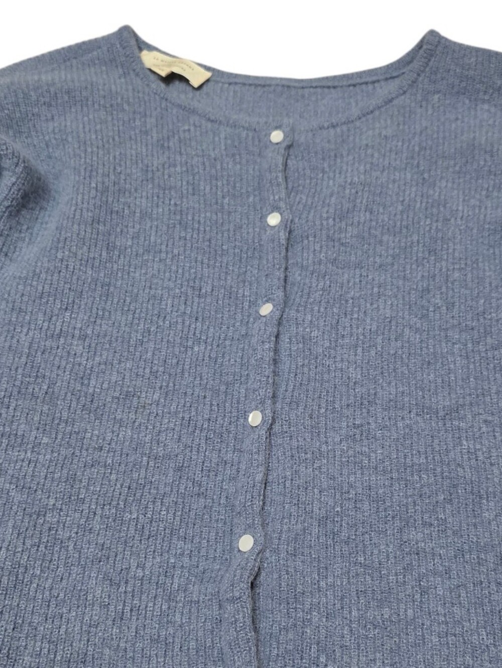 Sezane Gaspard Vintage Blue Mohair/Alpaca Blend Buttondown Cardigan - Picture 4 of 9